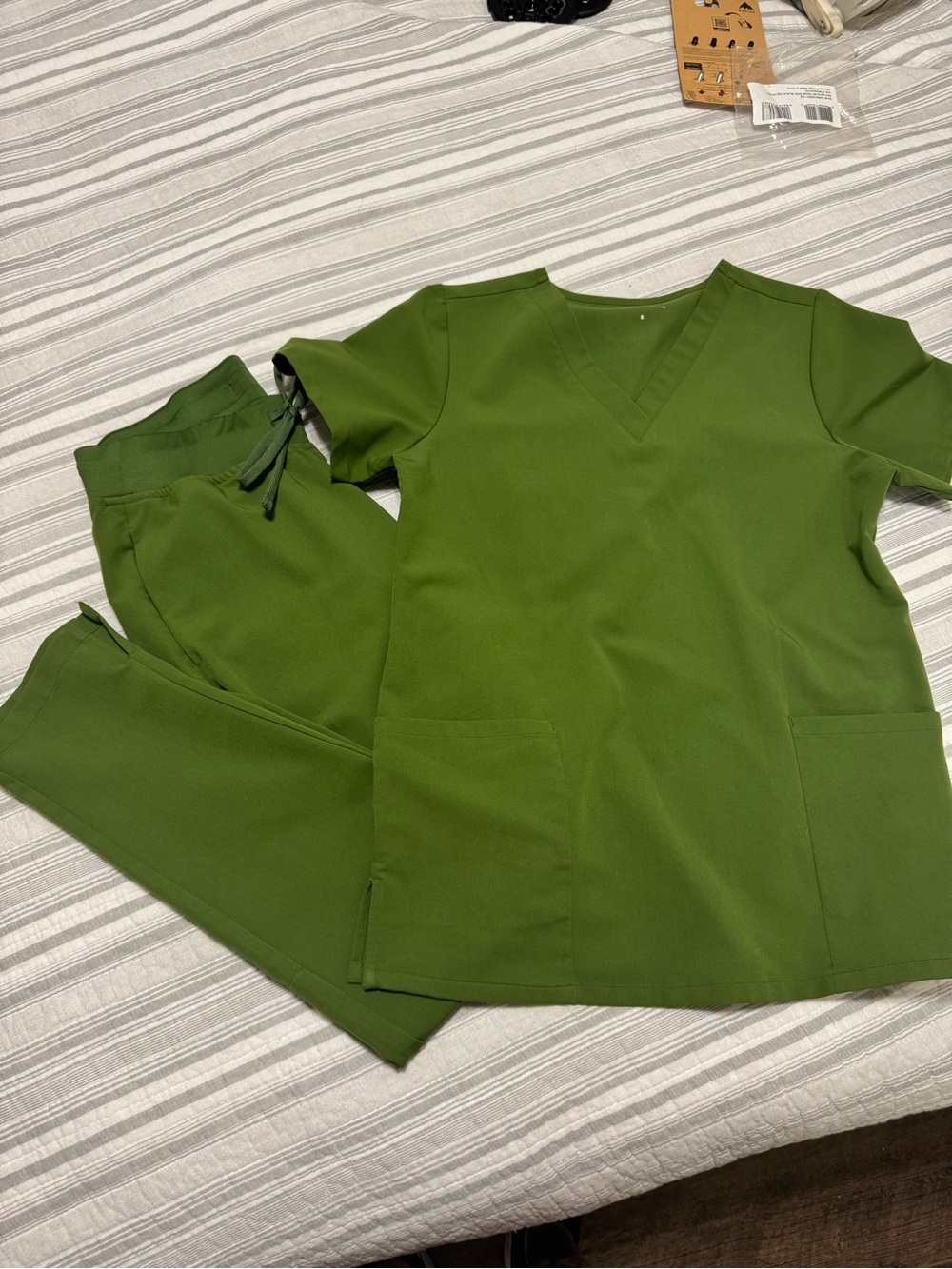 Women’s Olive Green Scrub set - S top, XS pants